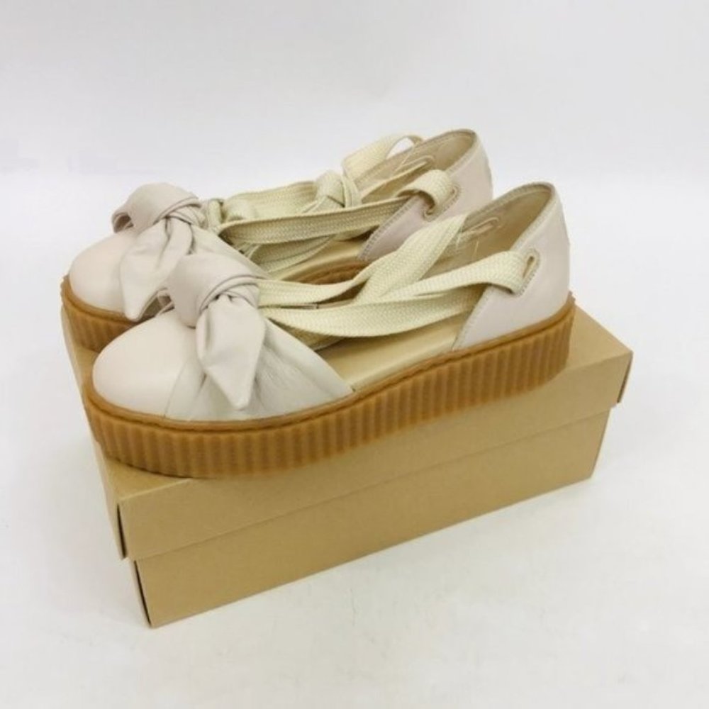 Puma Fenty Rihanna Bow Creeper Sandals Size 7.5 Tan